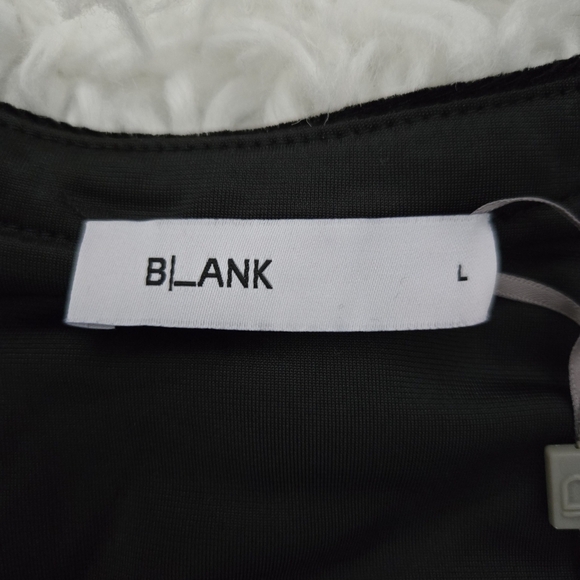 BLANK Black Asymmetrical Velour Jumper Dress. Size Large. New. - Picture 8 of 9